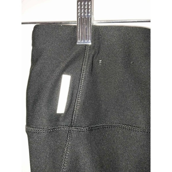 Black Workout leggings by RBX w/reflective stripes Sz L Poly 92% Spandex 8% - Picture 5 of 5